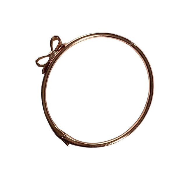 Kate Spade Ready Set Bow Rose Gold Bracelet Dust Bag Preppy Minimalist - Picture 3 of 7